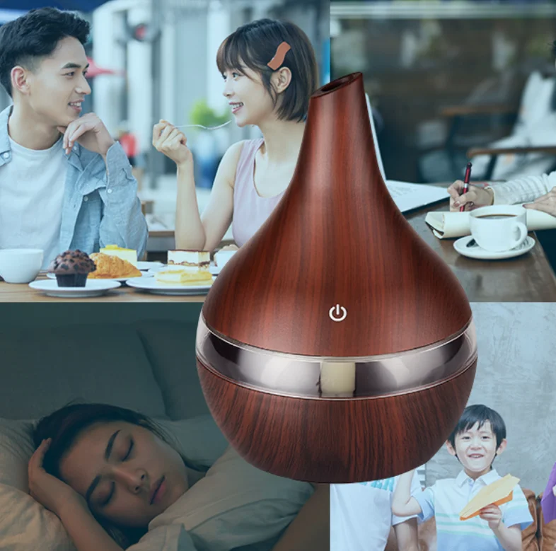 300ml USB Diffuser Aroma Essential Oil Car Air Humidifier Ultrasonic Colorful LED Night light Cool Mist for Home Office Car
