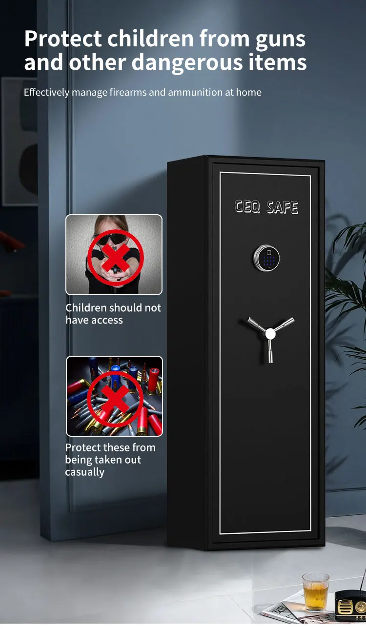 CEQSAFE Fire Resistant Safe Cabinet Electronic Digital Safe Biometric Gun Box factory