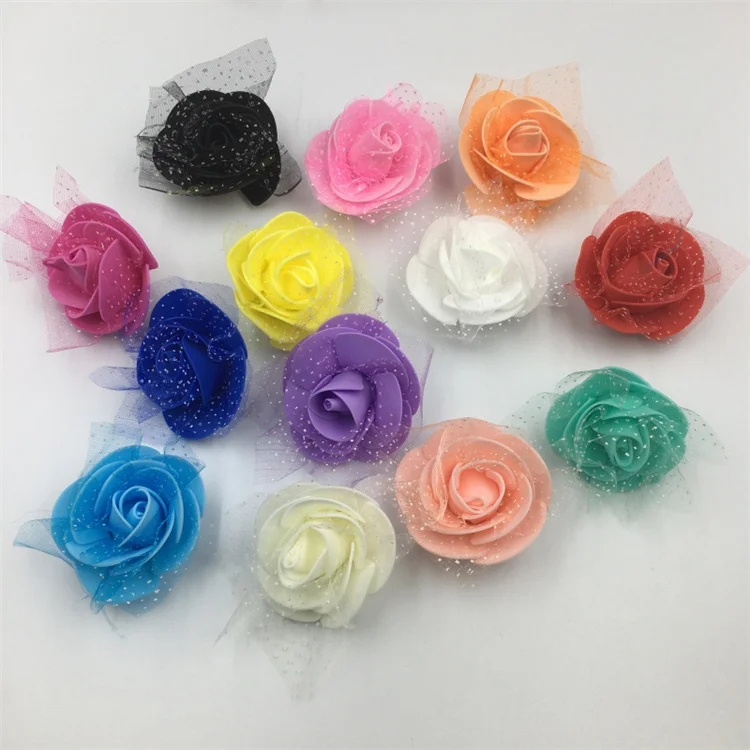 Mini Fake Rose Flower Heads With Yarn Artificial Roses Diy Wedding Flowers  Accessories Make Bridal Hair Clips Headbands Dress - Buy Flowers Artificial  Home,Artificial Flowers 25pcs Real Looking Foam Pe Roses With