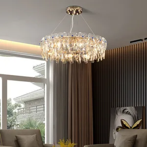 Zeal Lighting Decoration Pendant Light Modern Hotel Nordic Crystal Flower Circle Design Chandelier