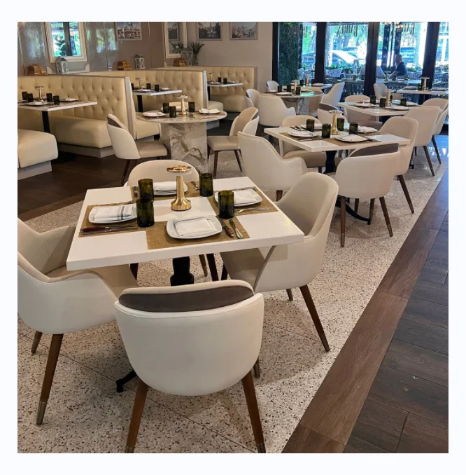Custom Design Modern Cafe Bench Seating Fast Food Restaurant Tables and Chairs Sets Coffee Shop Furniture Restaurant Booths