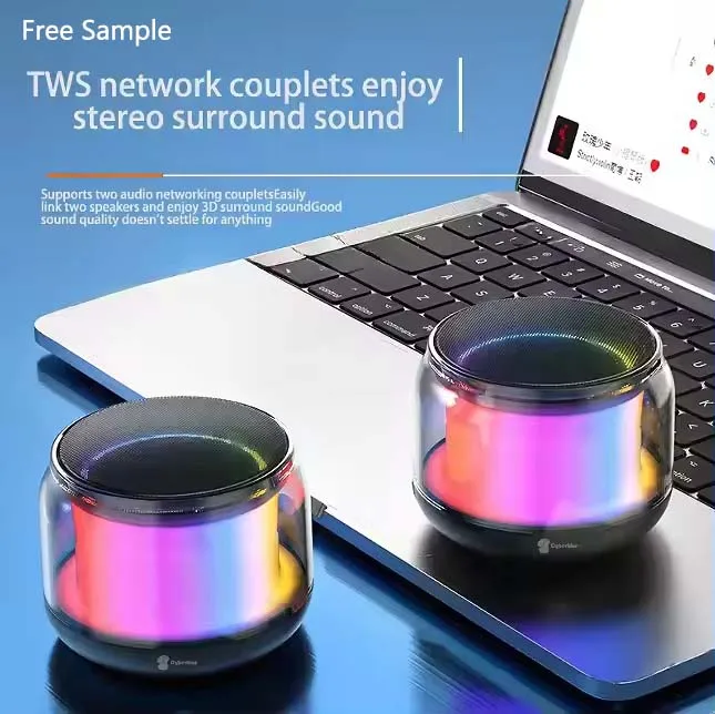 BT 5.0 Speaker Subwoofer Portable Player RGB Light Speaker Waterproof USB Outdoor Speaker
