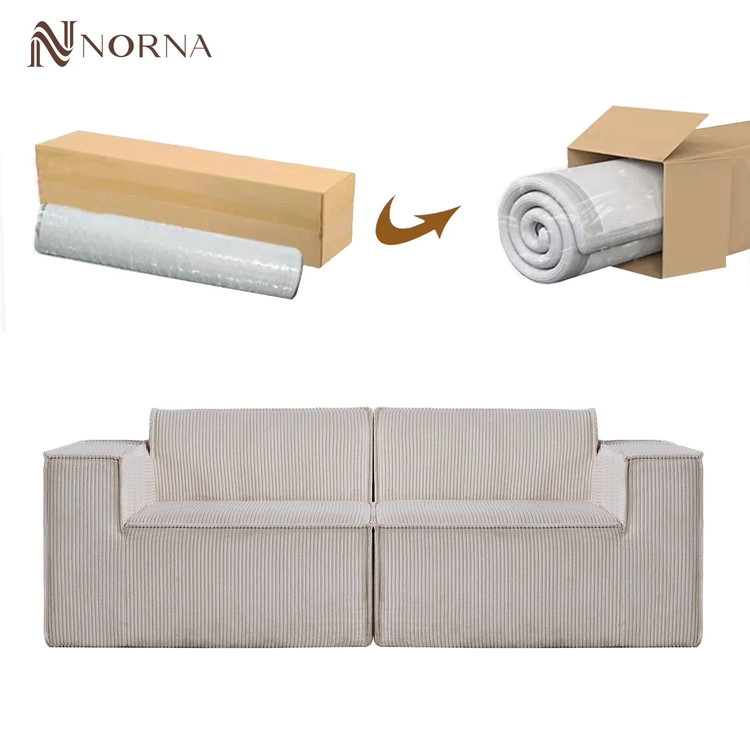 Modern Corduroy Modular Couch Living Room Furniture Vacuum Compression ...