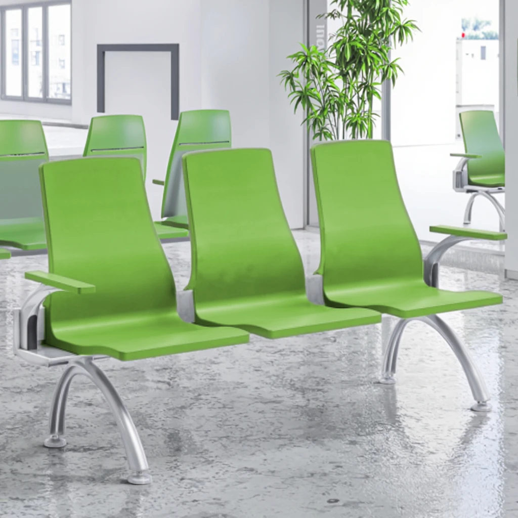 Sleek Contemporary Cantilever Design Monoblock Seats Hospital Modernized 3