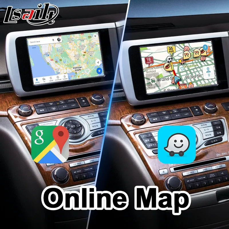 Lsailt Android Carplay マルチメディアビデオインターフェース 2007-2010年式 日産 エルグランド E51 シリーズ3用