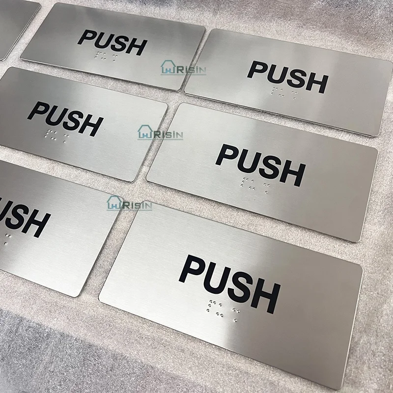 Дверная табличка со знаком Брайля из нержавеющей