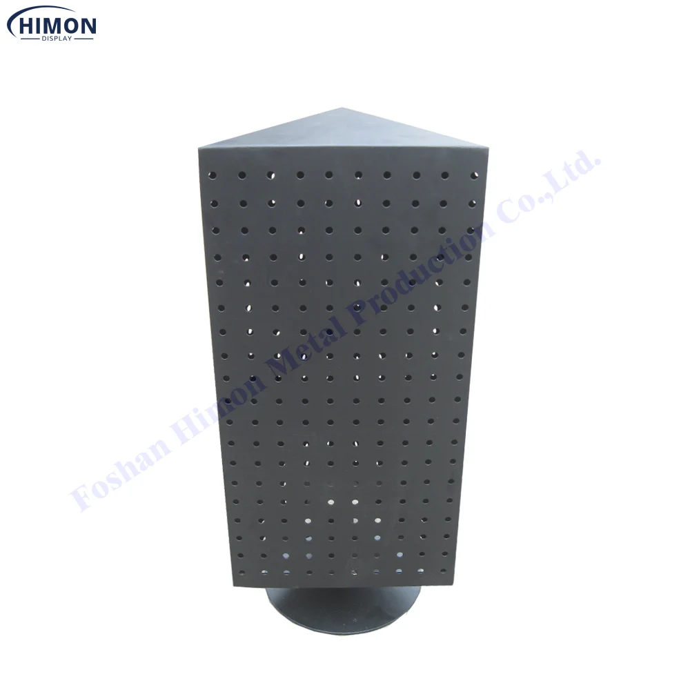 3 Sides Pegboard Small Rotating Spinner Magnet Display Counters for Retail Stores Tabletop Rotary Display Stand