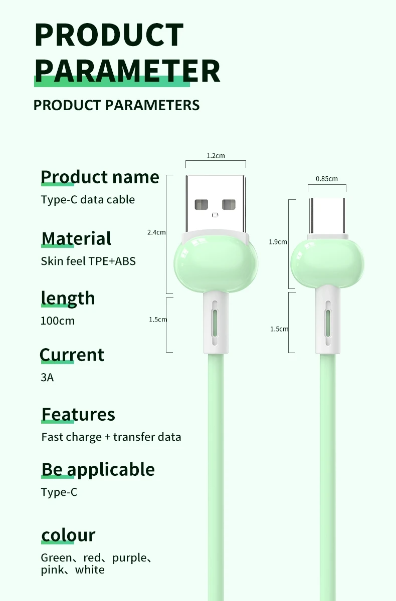 Usb C 3a Fast Charge Cable 3C Electronic Consumer Products Manufacture