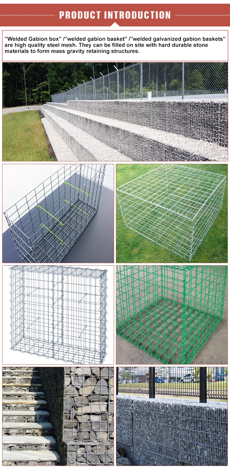 Galvanized Welded Decorative Gabion Box Retaining Wall Design Welded