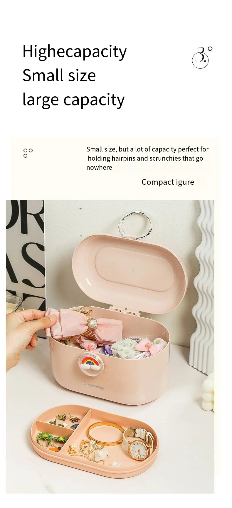 Korean-style new double-layer large capacity jewelry box girls dormitory desktop jewelry nail tools portable storage box factory