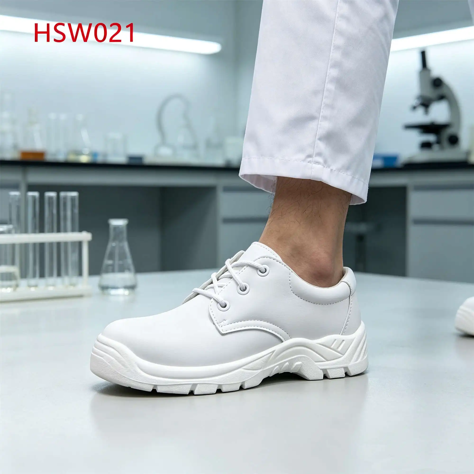 ZYF,Bio-technology UV Resistant Upper White Safety Shoes with Steel Toe Medical Environment Anti-static Unisex Work Clogs HSW021