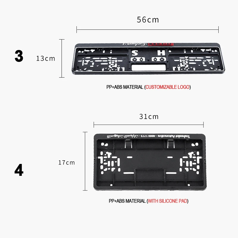 Plastic License Plate Cover Europe Car License Plate Frame manufacture