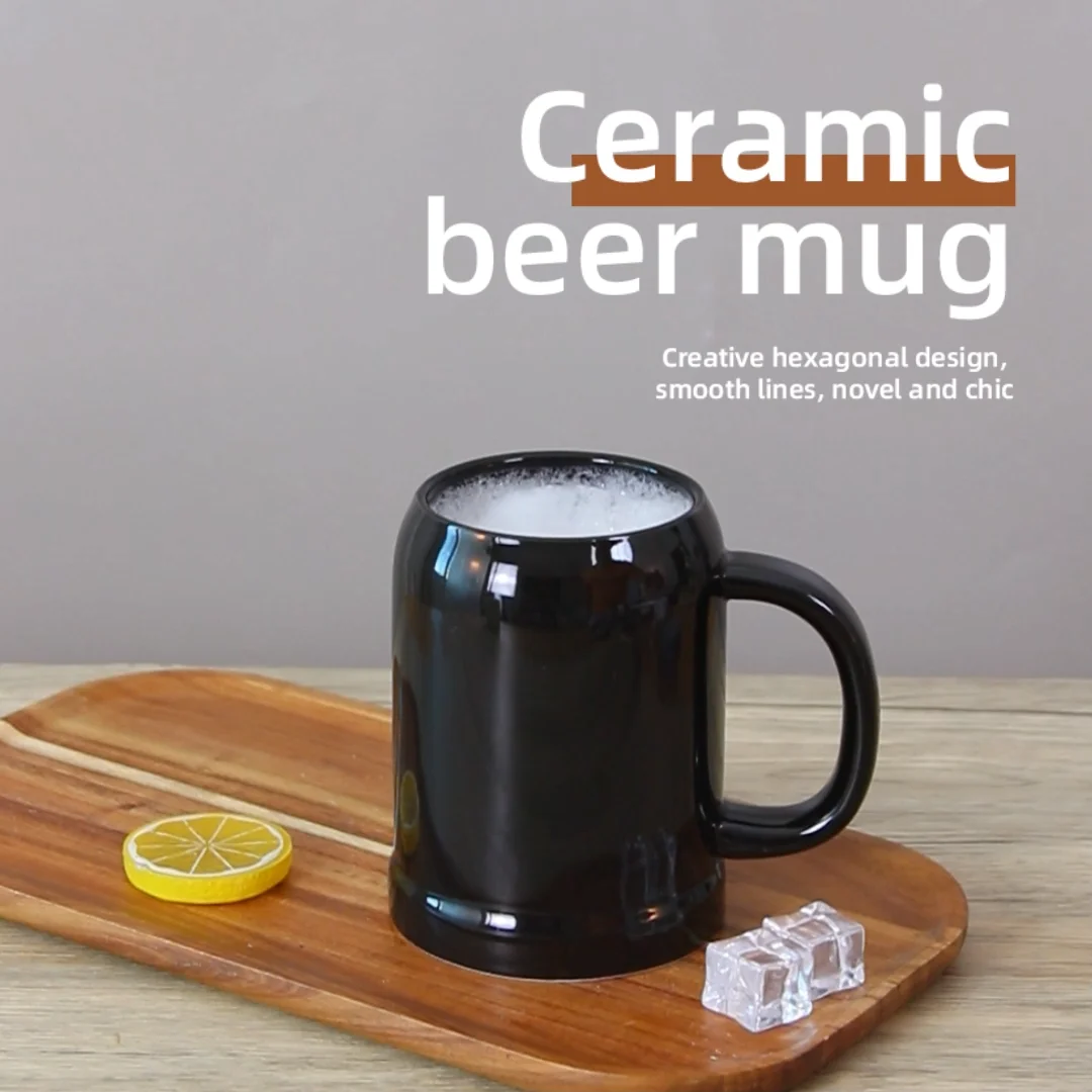 1 Liter 26oz Custom Beer Mug Cup 1000ml 500ml Ceramic Beer Mug With