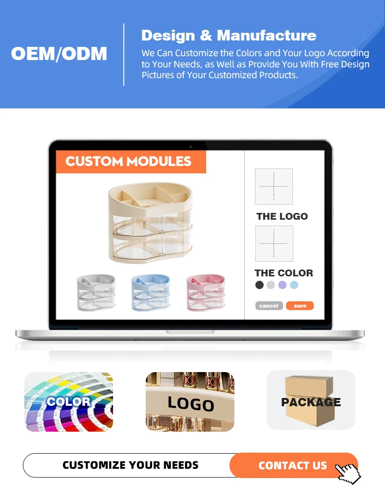 3 tier clear bathroom countertop organizer rotating cosmetic organizer clear plastic makeup organizer with drawers-6