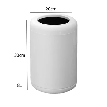 High Quality Luxury Bucket Bin Open Top Trash Can Hotel Room Round Metal Waste Bins For Home