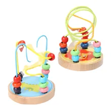 Colorful Wooden Roller Coaster Toddlers' Educational Bead Maze Toy for Preschoolers Math Learning Birthday Gift