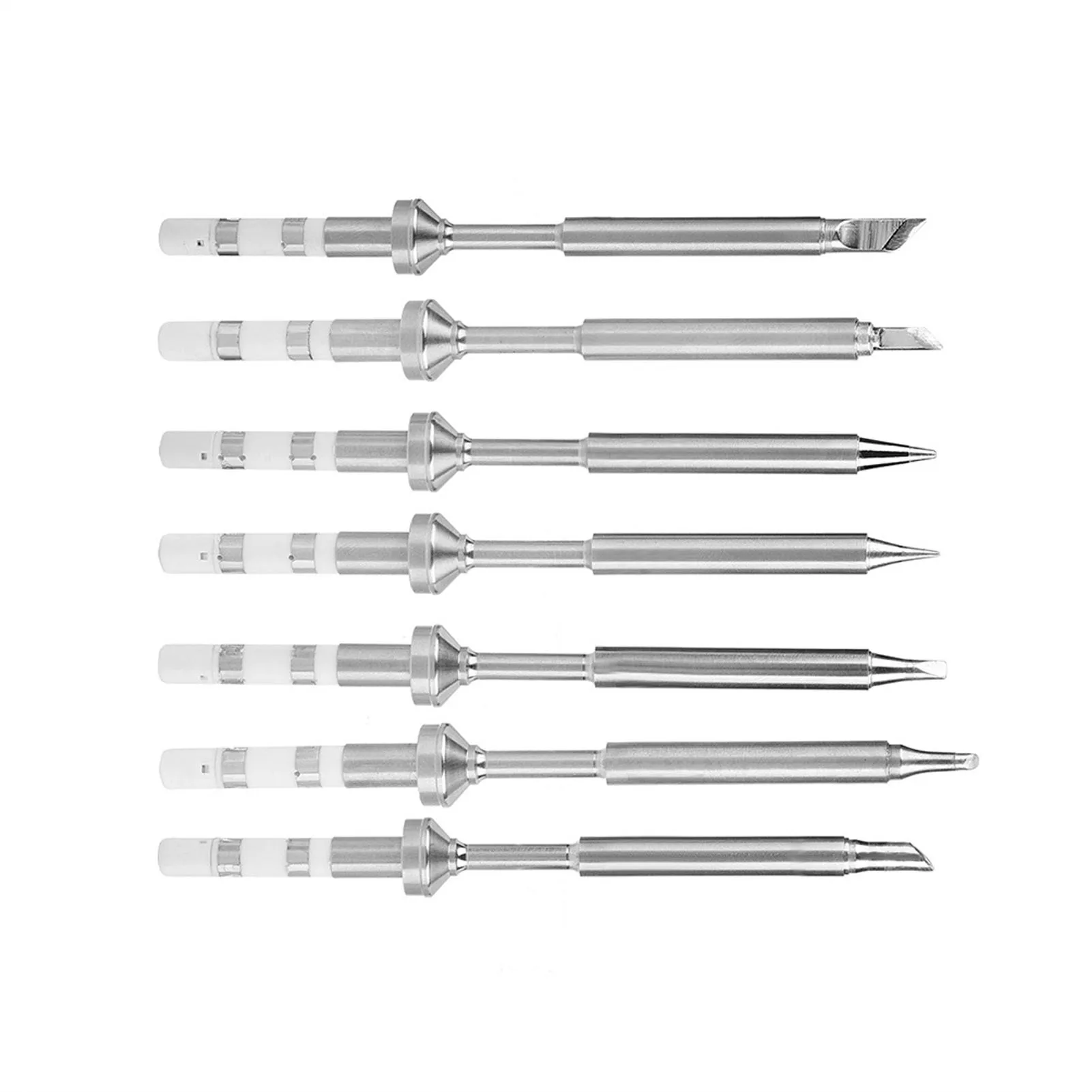 7 pezzi Mini punte per saldatore in acciaio inossidabile di ricambio per saldatore TS100 7 tipi_voghion.com