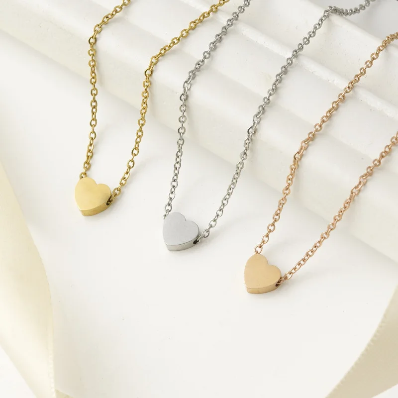 Stainless Steel Heart Pendant Necklace 