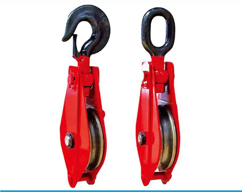 Heavy Duty Double Sheave Pulley Block Multi Sheave Snatch Block Crane Pulely Block With Hook