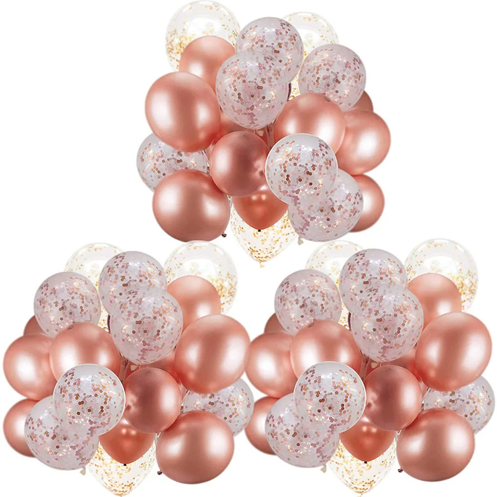 Ballons Couleur Metallisee Or Rose 60 Pieces Kit Avec Des Confettis Parfait Pour Mariage Anniversaire Fete Prenatale Et Decoration De Soiree Buy Ballon De Douche De Bebe Decoration De Mariage Fournitures De Fete Bresiliennes Product On Alibaba Com