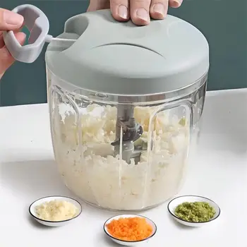 Multifunction Hand Garlic Mini Chopper Vegetable Cutter Food Processor Portable Blender With Pull String Kitchen Easy To Clean