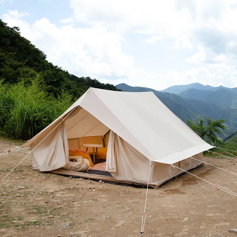 Outdoor Camping Waterproof New Design Large Cotton Canvas Fabric Air  Inflatable House Tent for Camping