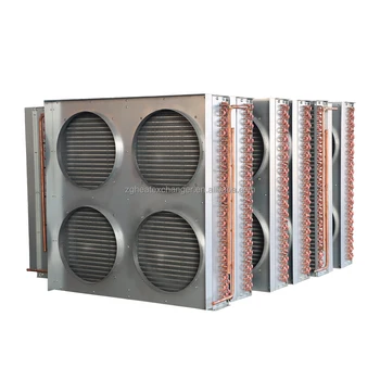 Zhonggu Brand Plate Type HVAC Parts Air Cooled Condenser With Cooling Fans For Modular Water Chiller And Outdoor Unit