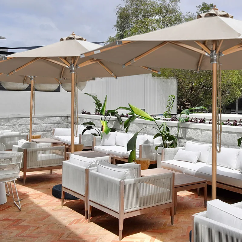 Уличная мебель Зонтик Открытый Сад Патио Тик деревянный зонт