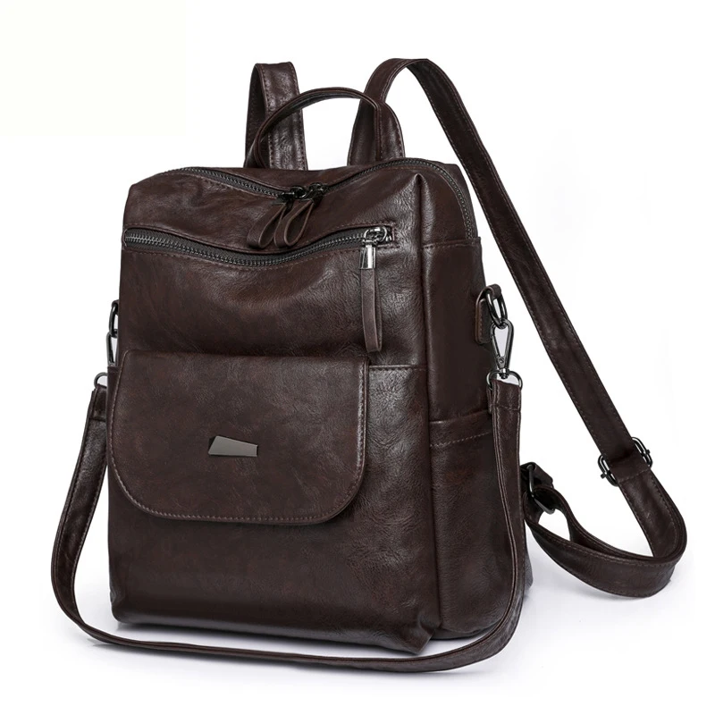 Vintage faux leather backpack purse, anti-theft, convertible handbag Amazon.com: Backpack Purse for Women,VASCHY Fashion Faux  main image 3