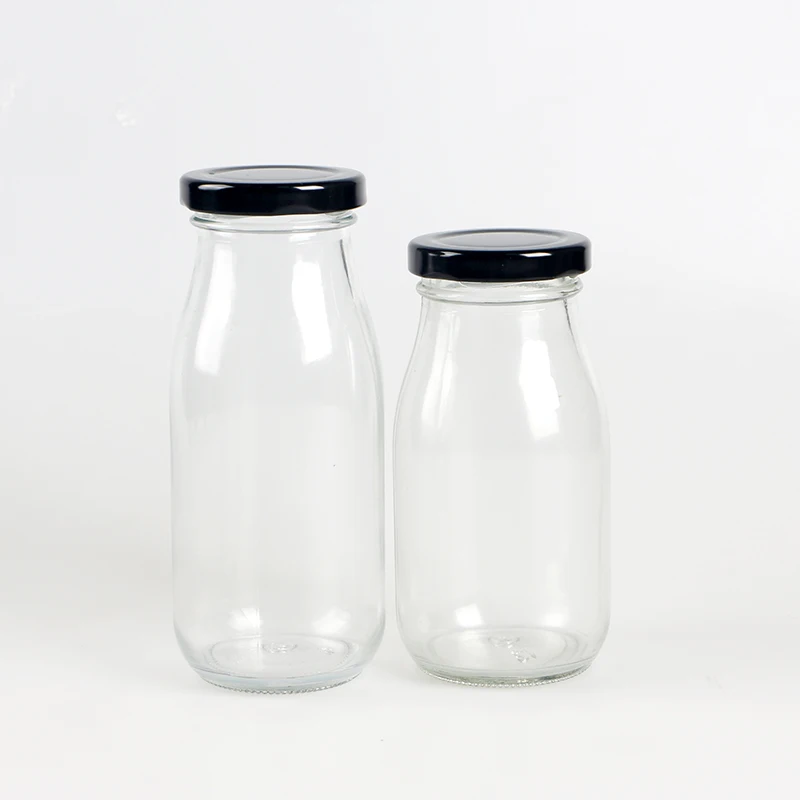 Wholesale 200ml 250ml 300ml 500ml 1 Liter Soy Milk Glass Bottle with Lid