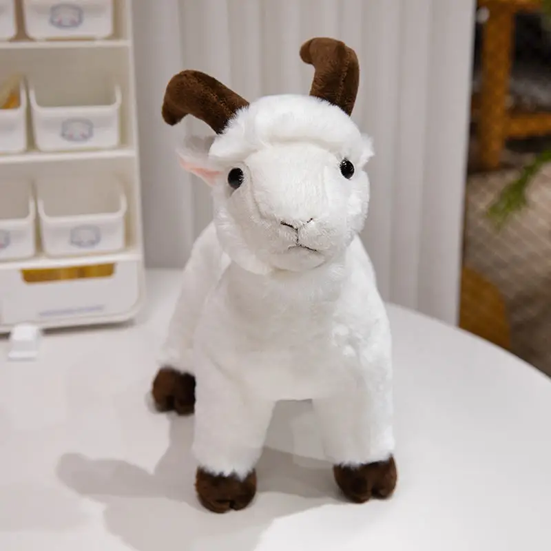 New Super Soft Simulation White Soft Toy Goat Cuddly Black Mountain Goat Stuffed Animal Lifelike Goat Plush Toys Child Gift