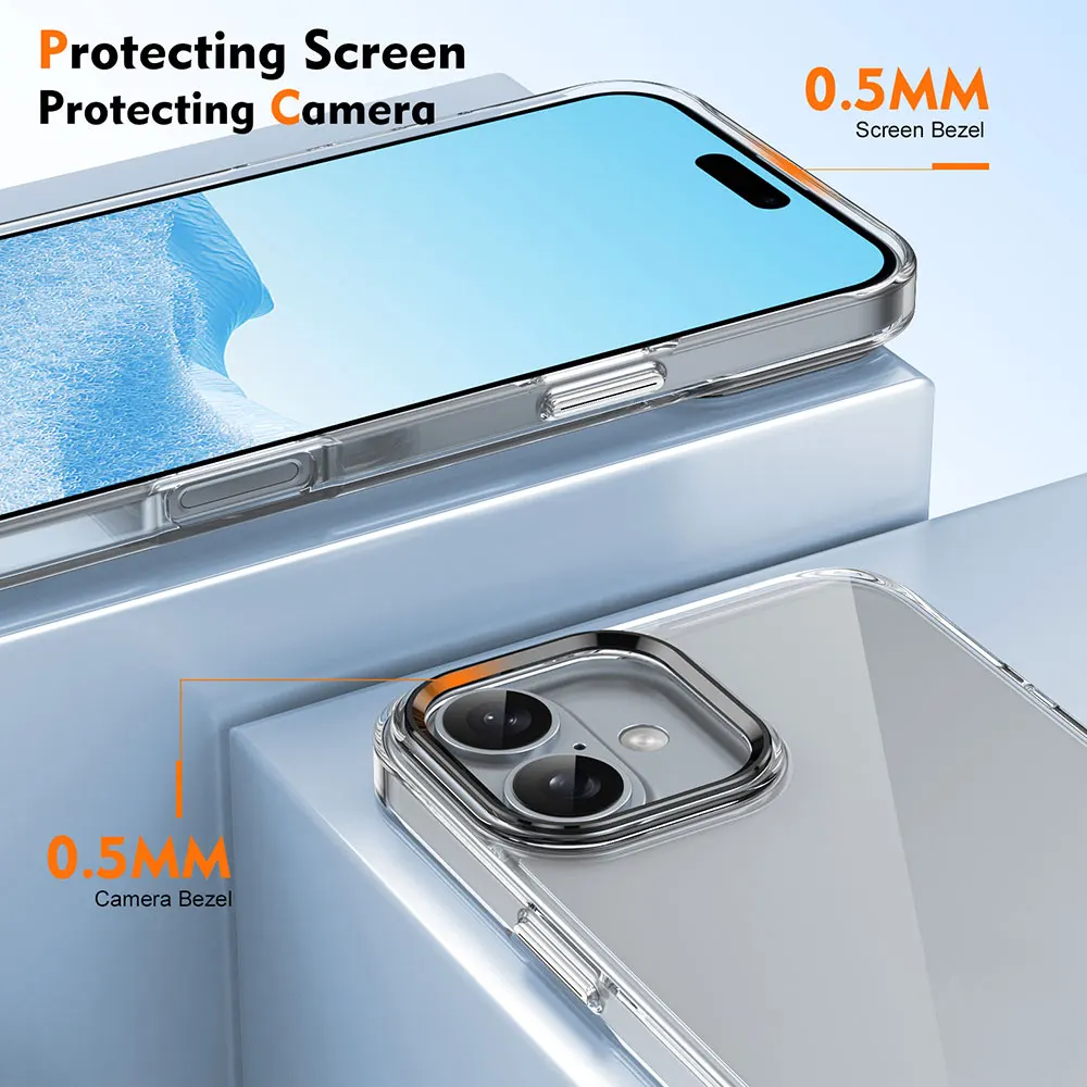 Laudtec Sjk951 Clear Phone Case Slim Lightweight Simple Business Cover Anti Shockpouch For Iphone 16 15 14 13 12 11 Plus Pro Max supplier