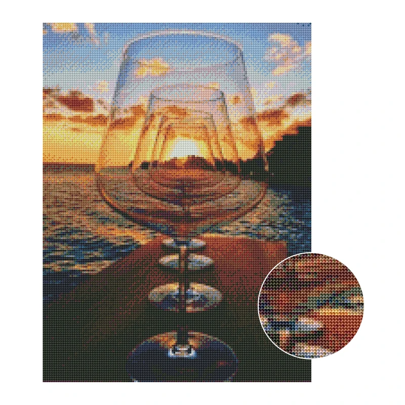 Sea Goblets Diamond Embroidery Painting Canvas Print 5d Diy Rhinestone