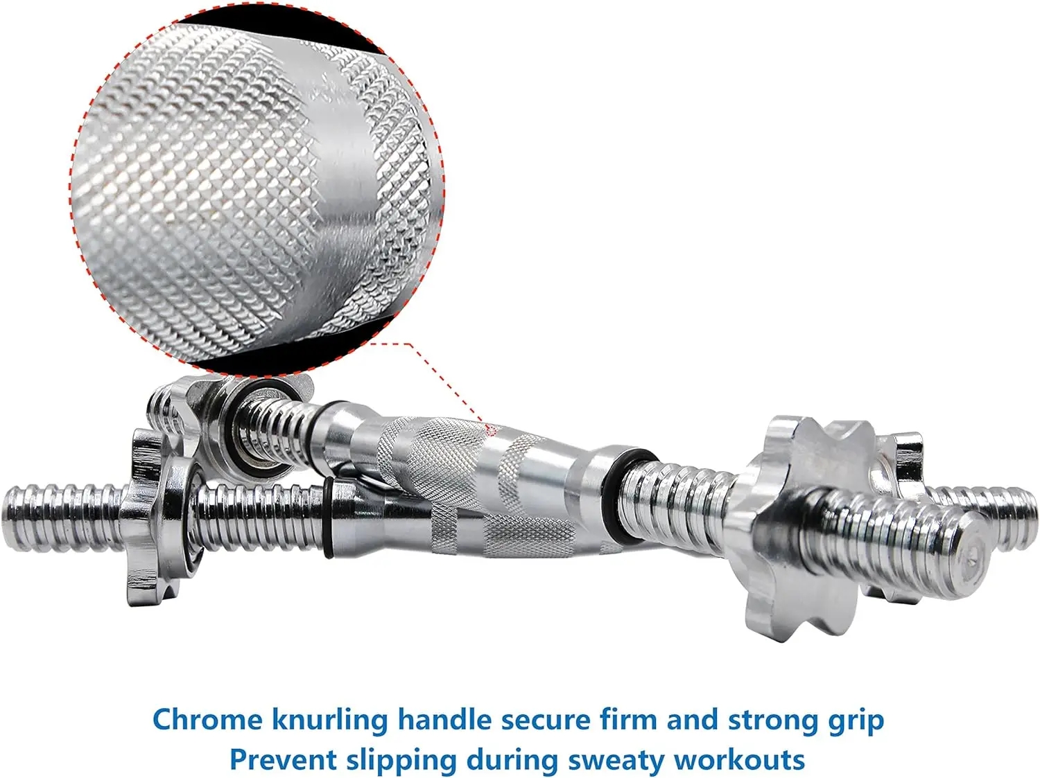 PROIRON Dumbbell Bar 35cm with Chrome Handles in Pair Wholesales,  for Dia 1in or 25mm Standard Weight Plate