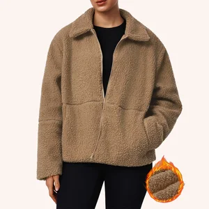 Wholesale Gym Wear Thickened Workout Top Long Sleeve Training Jackets Outdoor Running Zipper Yoga Sports Top for Women