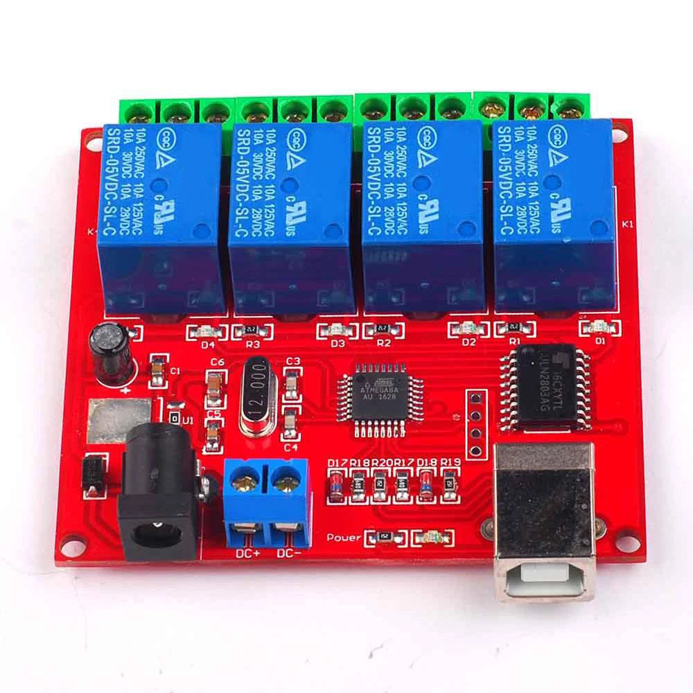 Module De Relais 24V 4 Canaux USB - Contrôleur Smart Switch Ordinateur - Puce Haute Performance