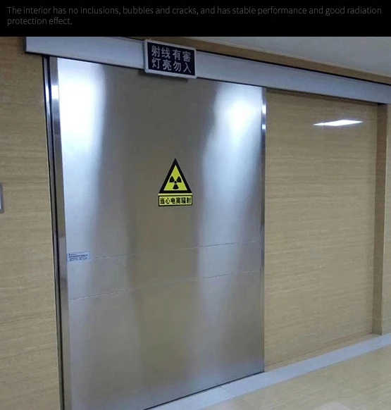Radiation shielding lead glass for CT rooms