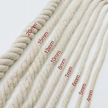 Wholesale cotton macrame rope1mm 2mm 3mm 4mm 5mm 6mm 7mm 8mm 9mm 10mm 12mm 13mm 15mm 18mm 20mm macrame cord twisted cotton cord
