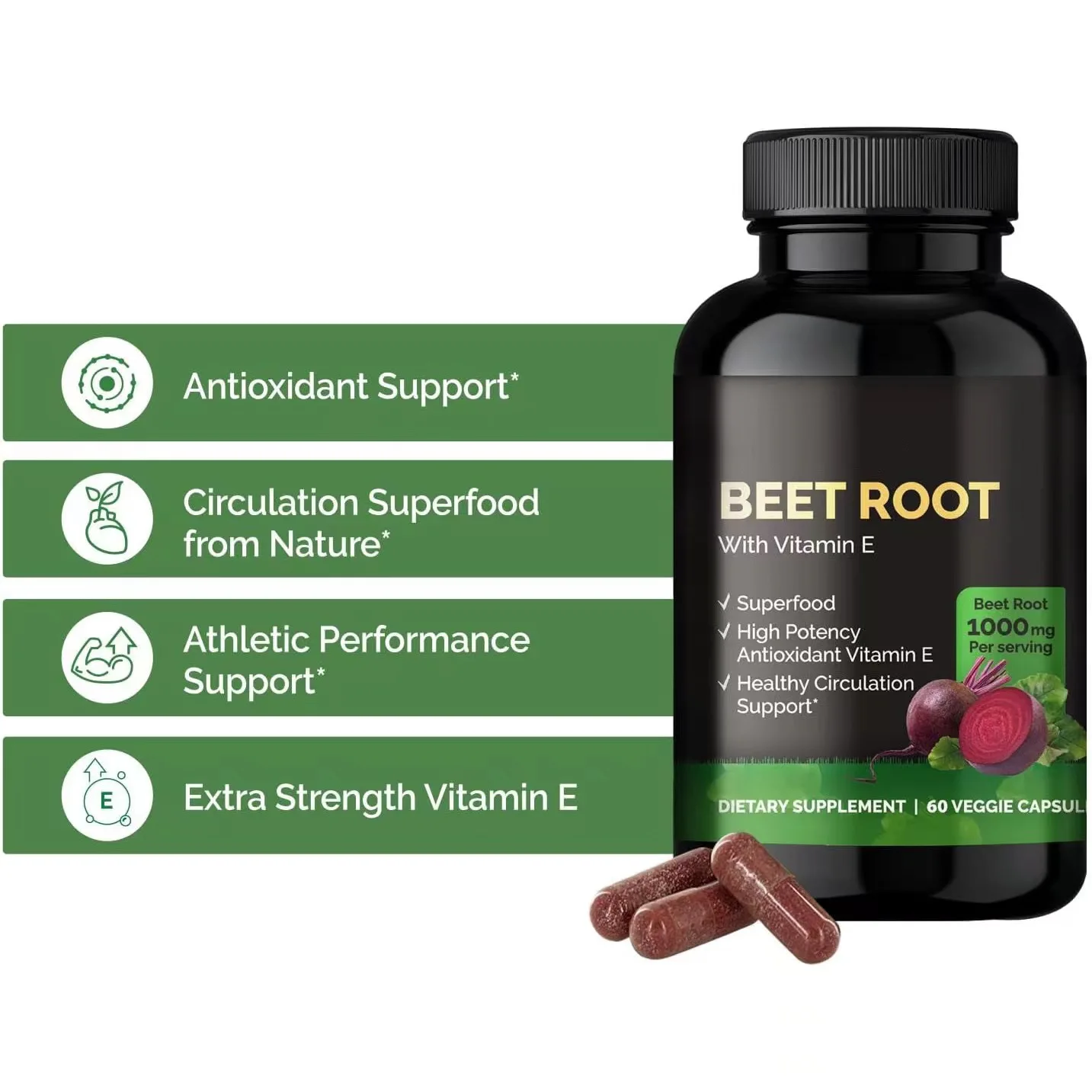 Factory Supply Oem Private Label Beet Root Powder Capsules Beet Root 60