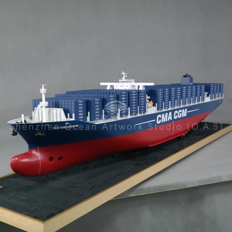 【L】O.A.S Manufacturer Handicraft Ship Model Upscale Business Gifts Cargo Boat Models Custom 183cm CMA CGM Container Ship Model