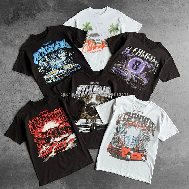 Custom Logo High Quality Boxy Style Retro Washed Vintage T Shirt Oem