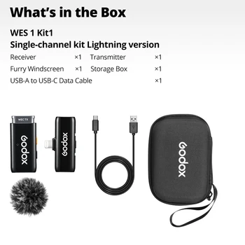 GODOX WES1 WES2 2.4GHz Wireless Microphone System Transmitter Receiver Live Broadcast Reduction Noise Mic for Camera Smartphone product image
