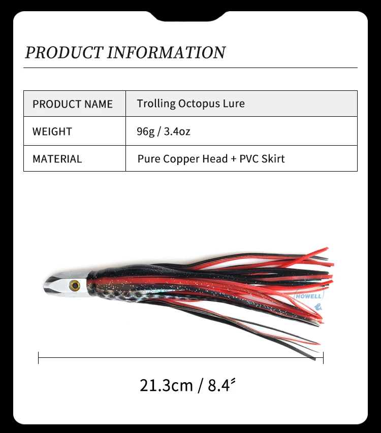 Oem Copper Head Trolling Lures Soft Body Saltwater Fishing Bait 8.4" Artificial Deep Diver Fast