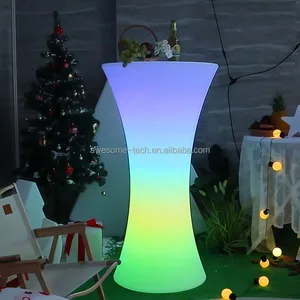 Modern Event Furniture Slim Waist Design LED Light Table Stand for Party Schools Apartments Basements KTVs Nights Clubs Bars