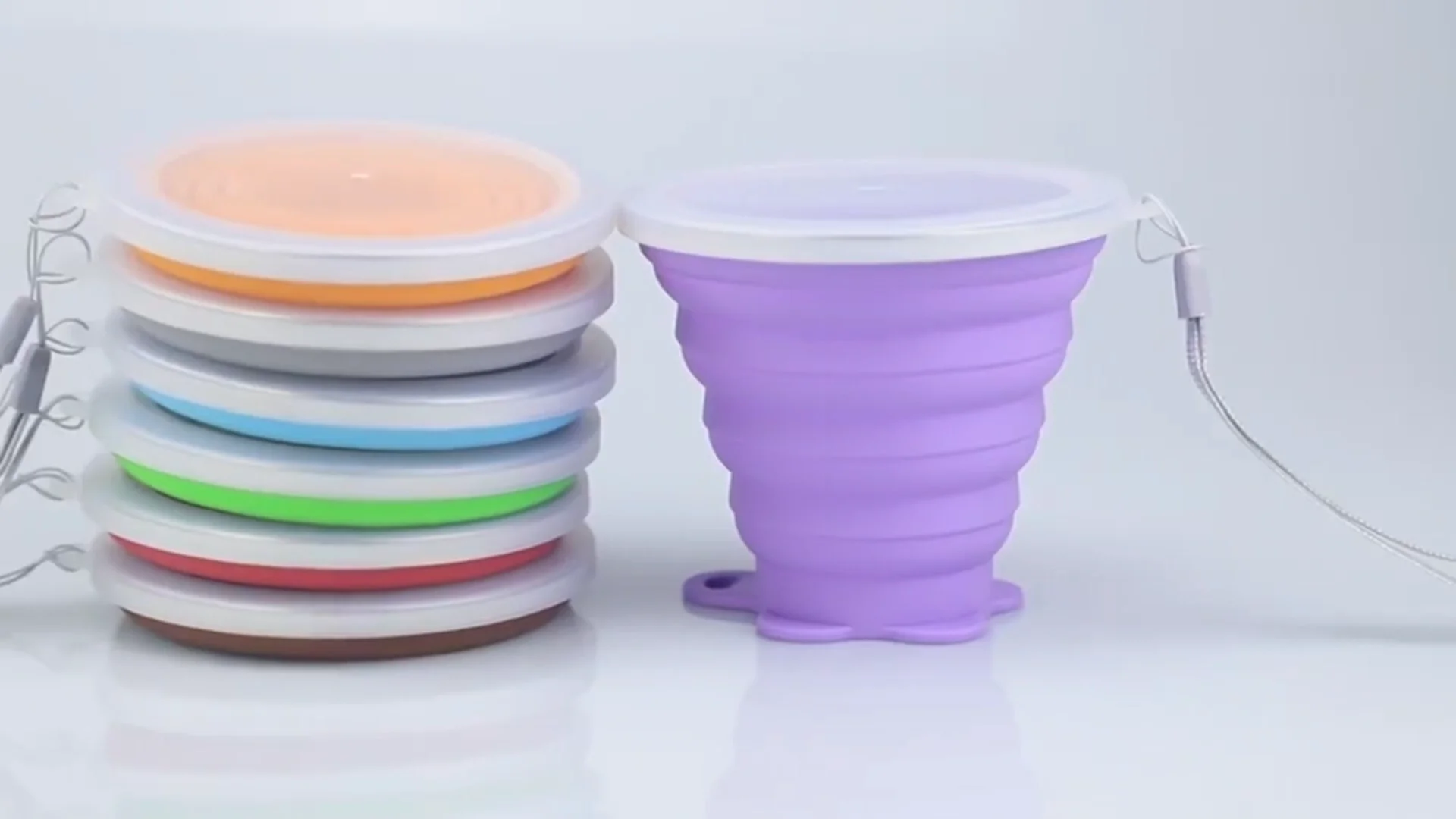 Factory Food Grade Bpa Free Retractable Folding Portable Silicone Mug