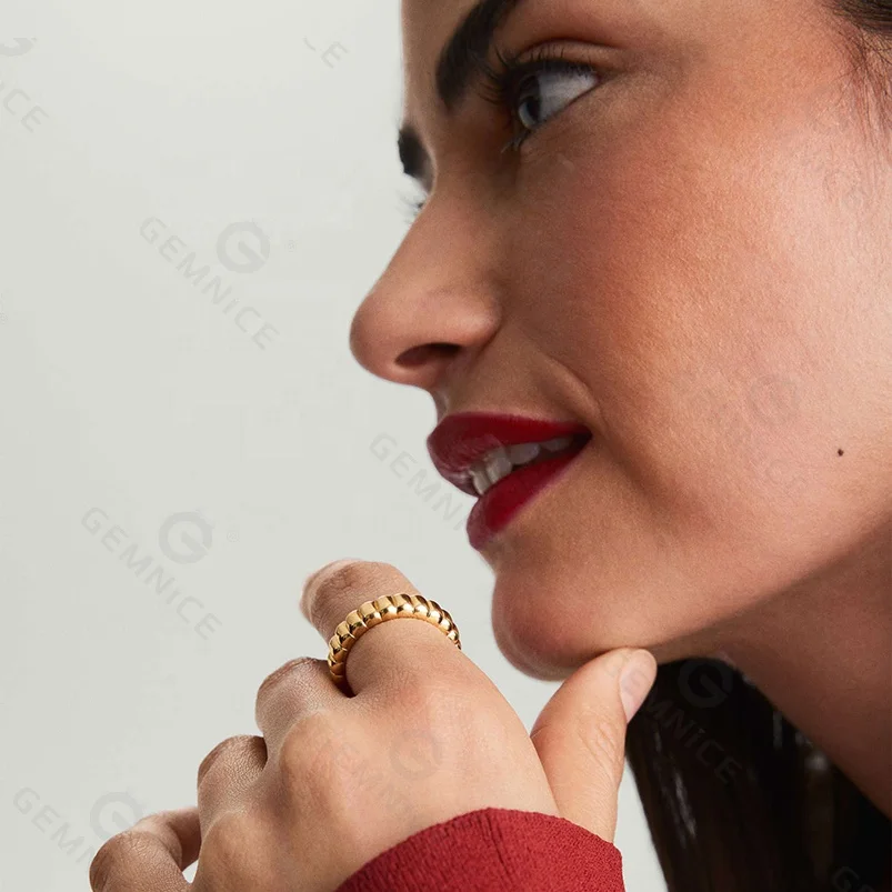 Gemnel Fashion Luxury Gold Filled Jewelry 18k Gold Plated 925 Ring for Girls