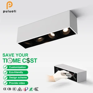 PULUOTI Indoor White Aluminium Surface Mounted Downlight for Living Room Replaceable Bulb MR16/GU10 Ceiling Spot Lamp Housing