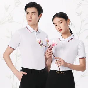 Custom Logo for Polo Shirt Solid Pattern High Corporate Group Culture Advertising T-Shirt Printing XL Short Length Work Clothes