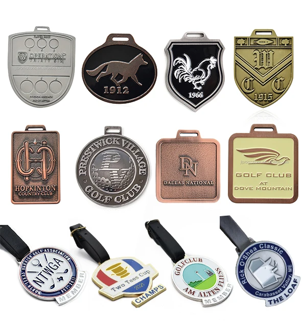 Factory Custom Metal Golf Course Club Bag Tag Golf Tournament Personalized Name Laser Engrave Tag Golf Bag Tag Custom