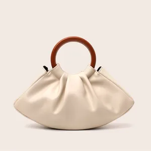 A-182 2026 Hot Item Elegant Fashion Pleated Handheld Cloud Bag Evening Bag for Women Casual Style Polyester Leather
